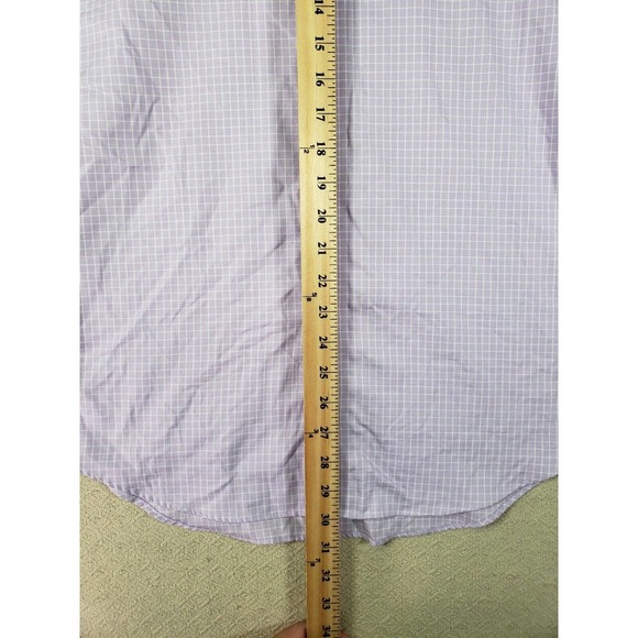 Lorenzouomo The Perfect White Shirt Mens 16 Plaid Trim Fit Button Up Long Sleeve - Picture 12 of 12